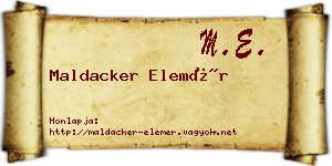 Maldacker Elemér névjegykártya